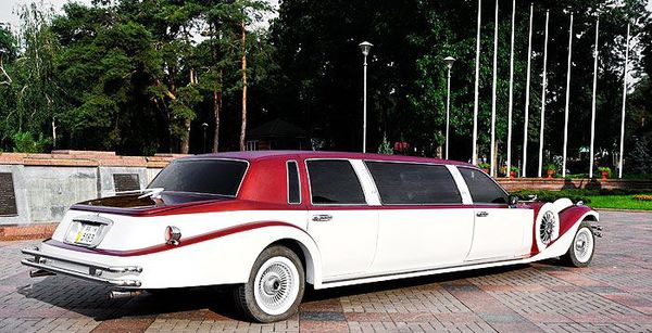 Excailbur бело-бордовый прокат аренда лимузинов на свадьбу ретро