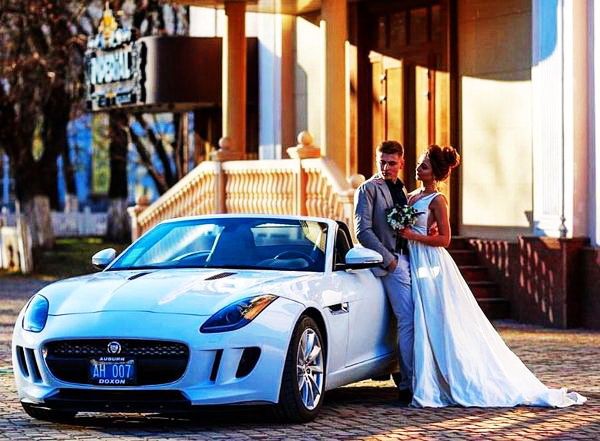 Jaguar F-Type белый заказать на свадьбу в прокат