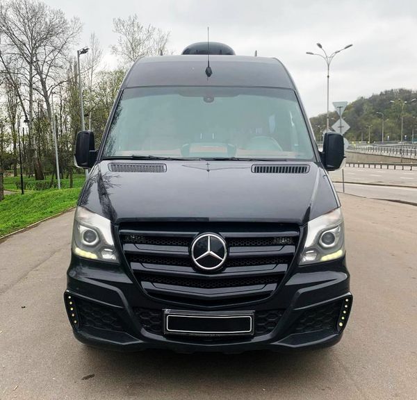Mercedes Sprinter черный VIP класса аренда микроавтобуса на свадьбу трансфер